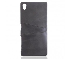 Кожаный чехол со слотом для карт для Sony Xperia Z5 Premium (Черный)